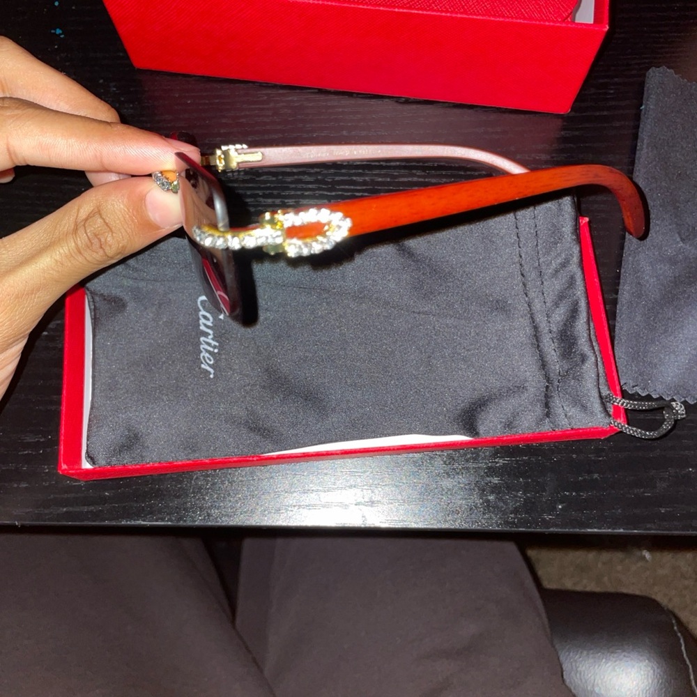 Cartier Gold and Dark Purple Sunglasses - Picture 2 of 8